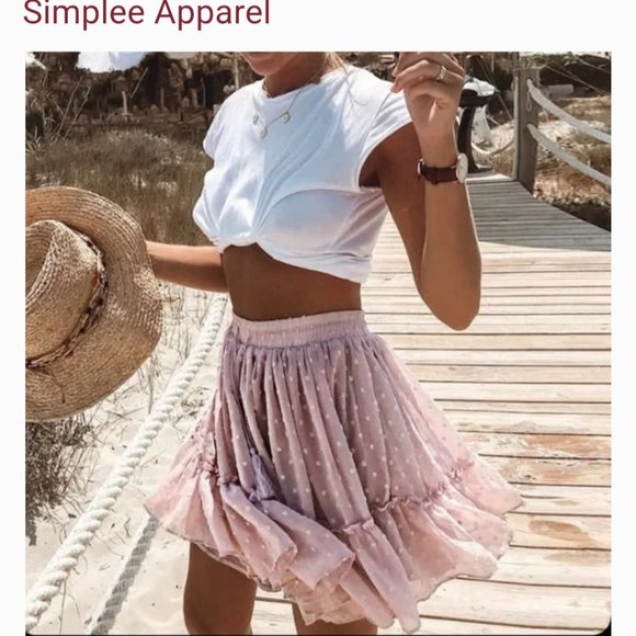 Simplee Apparel dusty rose tulle layered mini. - Picture 5 of 5